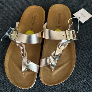 Girls size 3 sandals brand new, Rose Gold in color.